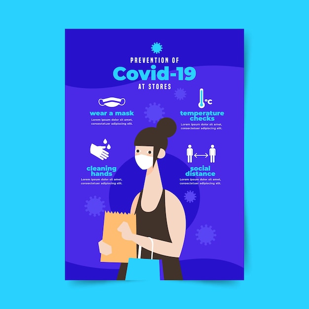 Vector cartel de prevención de coronavirus