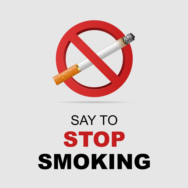 Vector cartel de prohibición de fumar para la publicación en las redes sociales