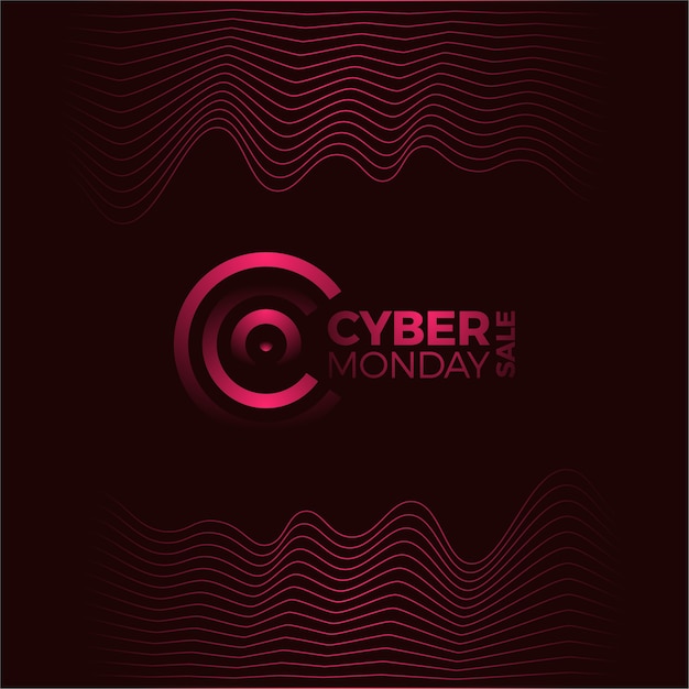 Cartel promocional de cyber ​​monday con el logotipo de la letra c