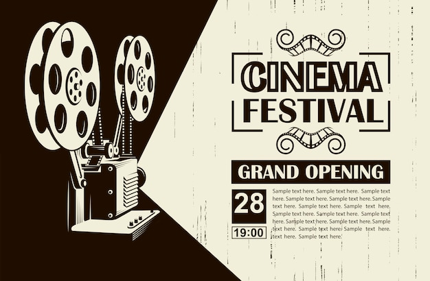 cartel de proyector de cine