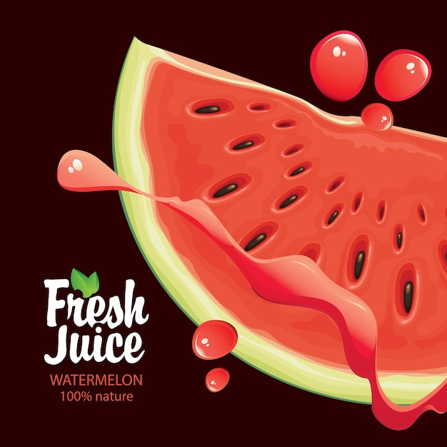 cartel publicitario de jugo de sandia