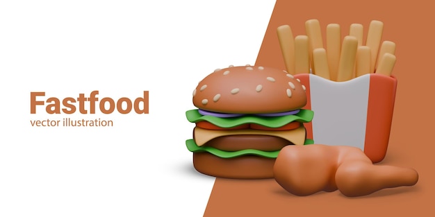 Cartel publicitario para el negocio de comida rápida