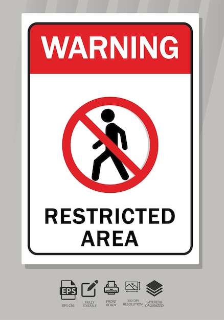 un cartel que dice advertencia de un hombre caminando
