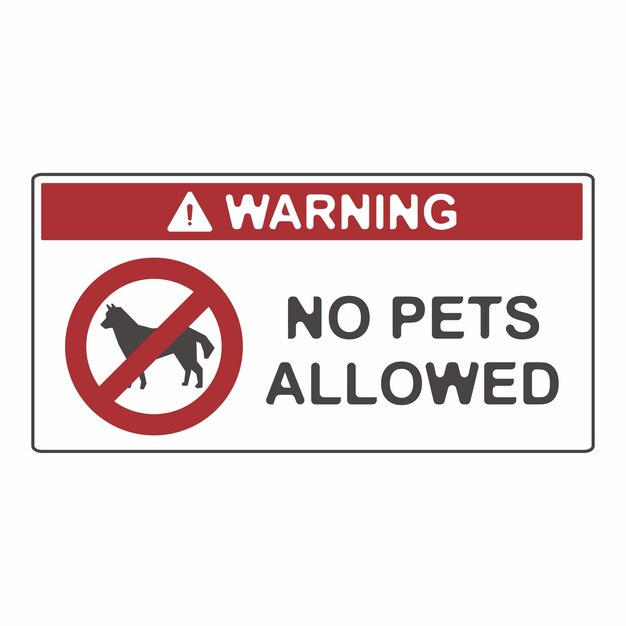 un cartel que dice advertencia no se permiten mascotas