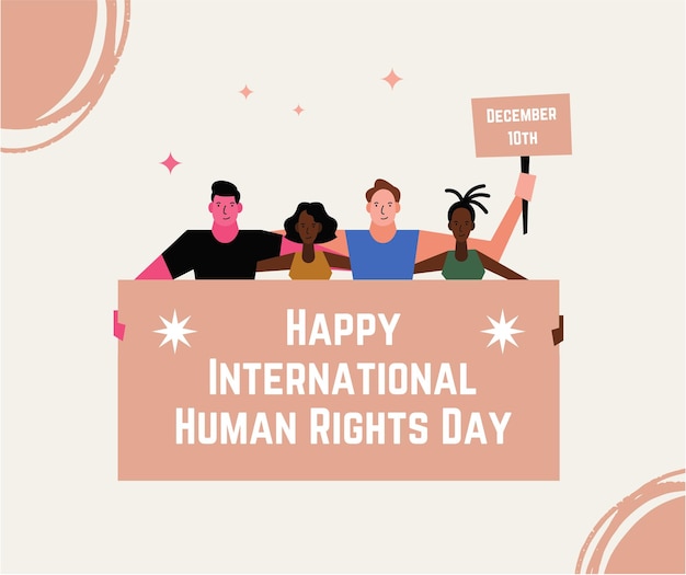 un cartel que dice derechos humanos internacionales en derechos humanos