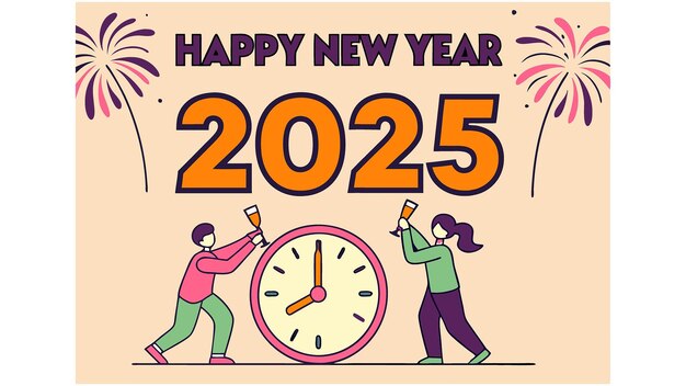 un cartel que dice feliz año nuevo en él