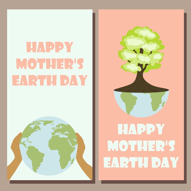 Vector un cartel que dice feliz día de la tierra de la madre