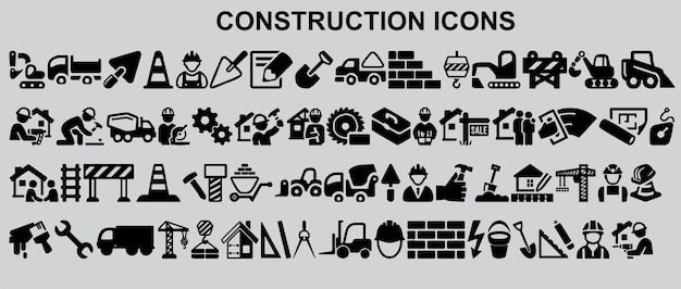 Un cartel que dice icono de construcción.