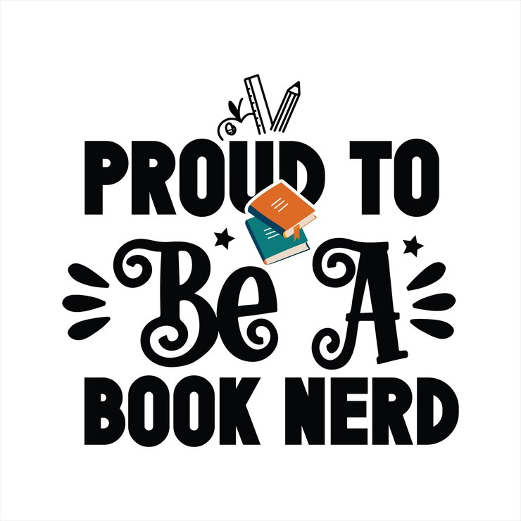 Vector un cartel que dice orgulloso de ser un nerd de libros.