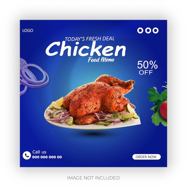un cartel que dice pollo en él