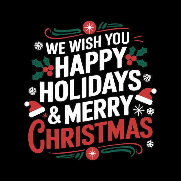 un cartel que dice que le deseamos vacaciones cristianas occidentales y Feliz Navidad