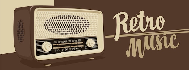 Vector cartel de radio retro