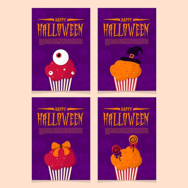 Vector cartel de redes sociales de plantilla de halloween