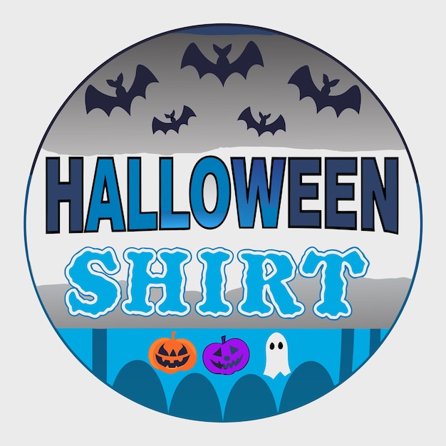 un cartel redondo que dice camisa de Halloween en él