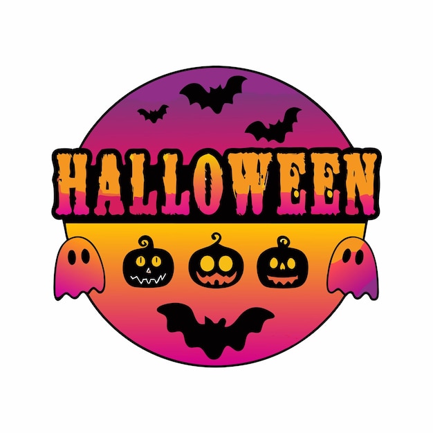 un cartel redondo que dice Halloween en él