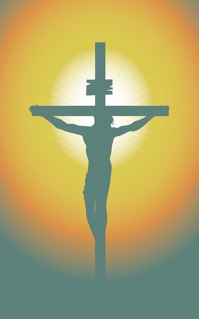 Cartel religioso con crucifixión