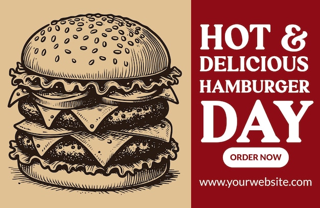 un cartel para un restaurante llamado perritos calientes con una imagen de una hamburguesa en él