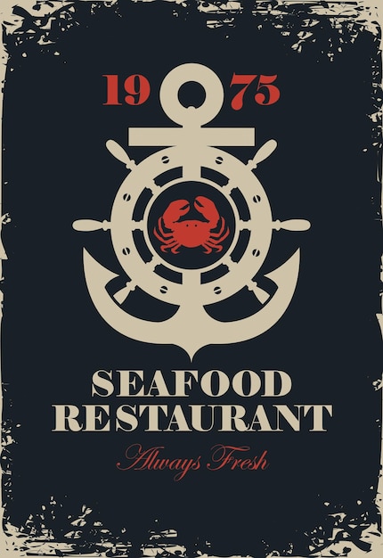 Vector cartel para restaurante de mariscos