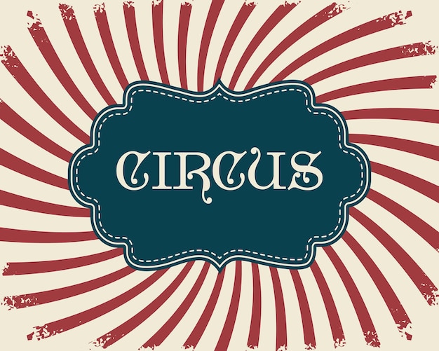 Vector cartel retro para el circo sobre un fondo rayado banner de circo vector de ilustración vintage
