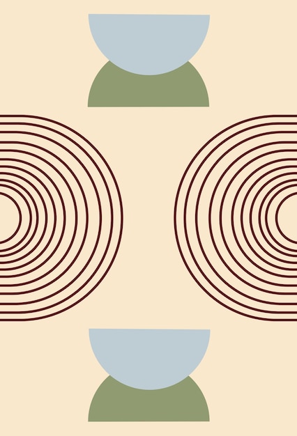 Cartel retro geométrico abstracto Ilustración vectorial con formas