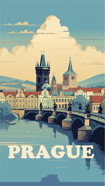 Cartel retro de Praga