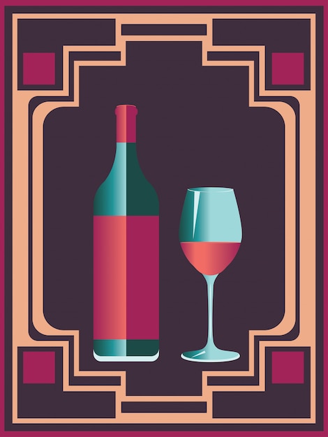 Vector cartel retro vino