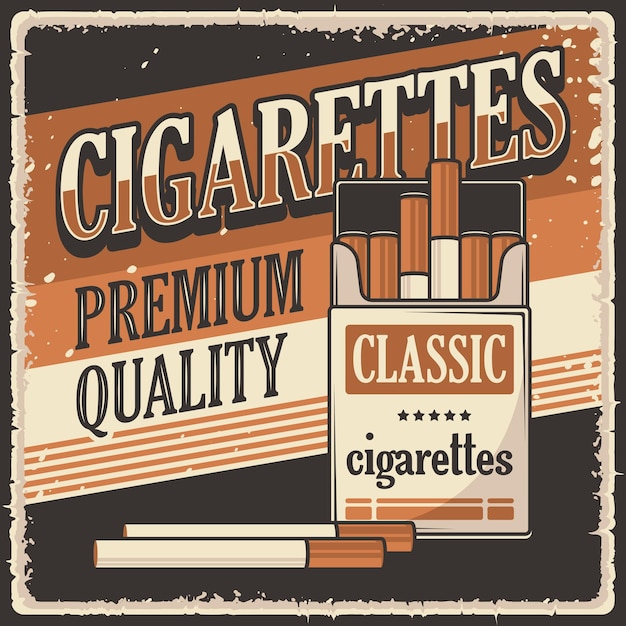 Cartel retro vintage cigarrillos cartel