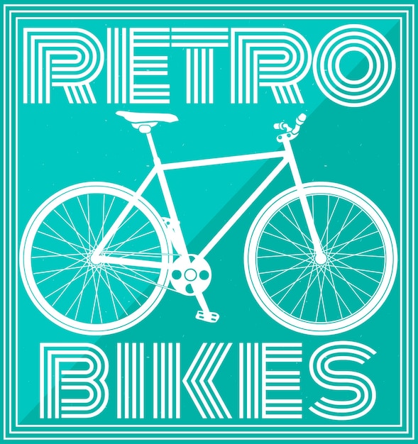 Cartel retro web con bicicleta en tono rosa. ilustración vectorial.