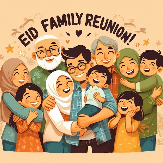 El cartel de la reunión familiar de Eid Mubarak