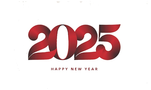 un cartel rojo y blanco que dice feliz año nuevo