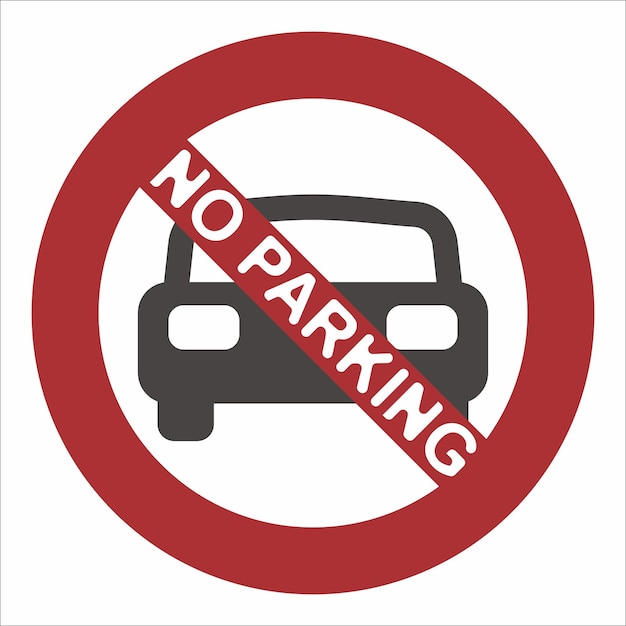 un cartel rojo y blanco que dice que no hay estacionamiento