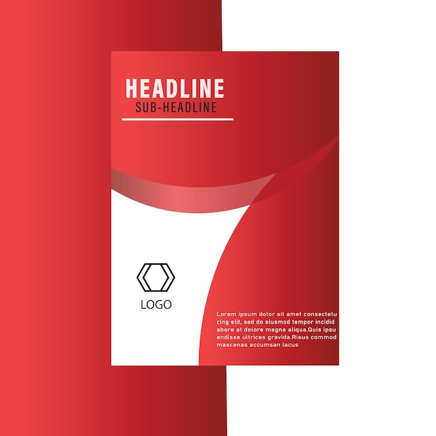 un cartel rojo para el logotipo para el logotipio para el diseño del equipo de diseño del folleto