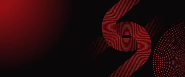 un cartel rojo y negro con el número 8 en él