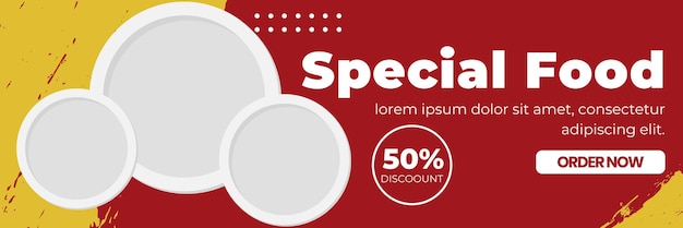 Vector un cartel rojo que dice ofertas especiales para 50 descuentos