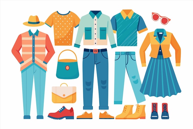 un cartel de ropa incluyendo uno que dice una moda