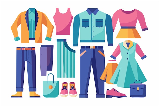 un cartel de ropa incluyendo uno que tiene el número 5 en él