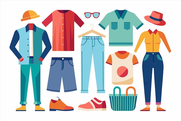 un cartel de ropa que incluye un hombre y un sombrero