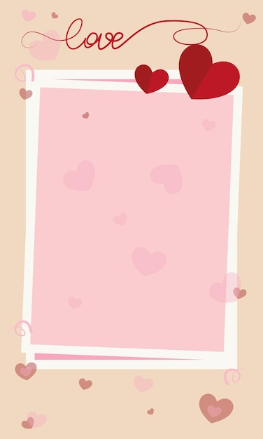 un cartel rosa y blanco con corazones y corazones en él