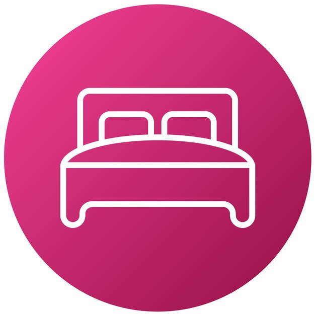 un cartel rosa y blanco que dice la cama