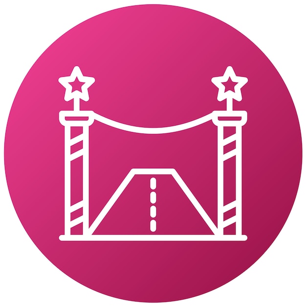 un cartel rosa con un fondo blanco que dice el puente