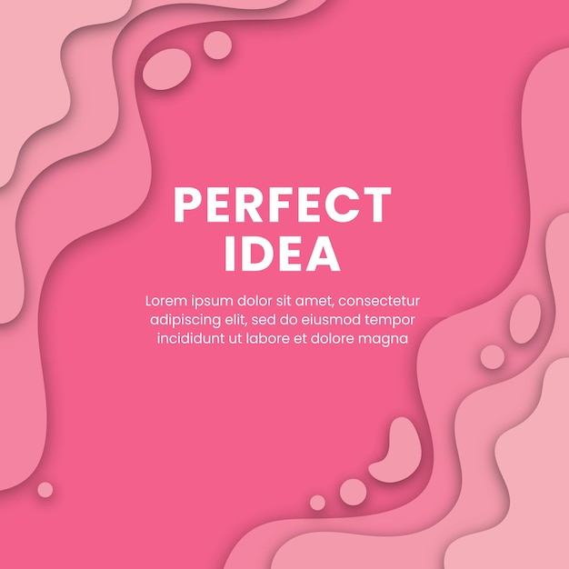 un cartel rosa con un fondo rosa que dice " idea perfecta "