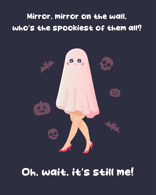 El cartel rosa de Halloween de la chica del cóctel, las letras divertidas, la ilustración vectorial.