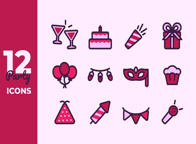 un cartel rosa y púrpura con una imagen de un pastel de cumpleaños y un pastel
