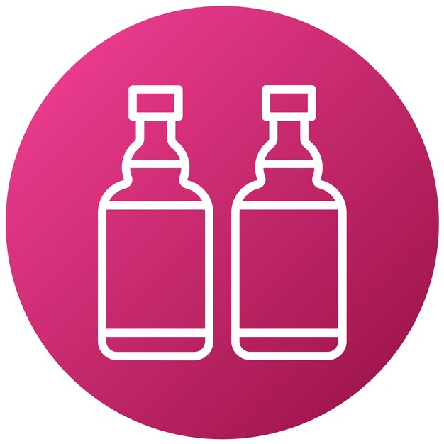 un cartel rosa que dice dos botellas en rosa