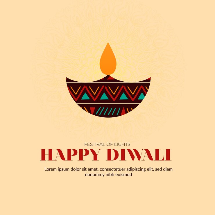 cartel de saludos de diwali