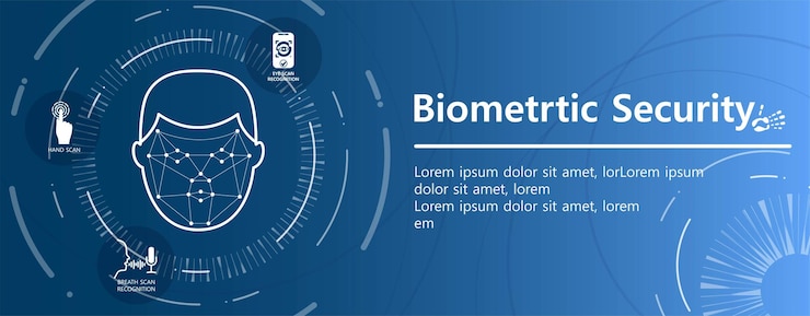Vector cartel de seguridad biométrica.