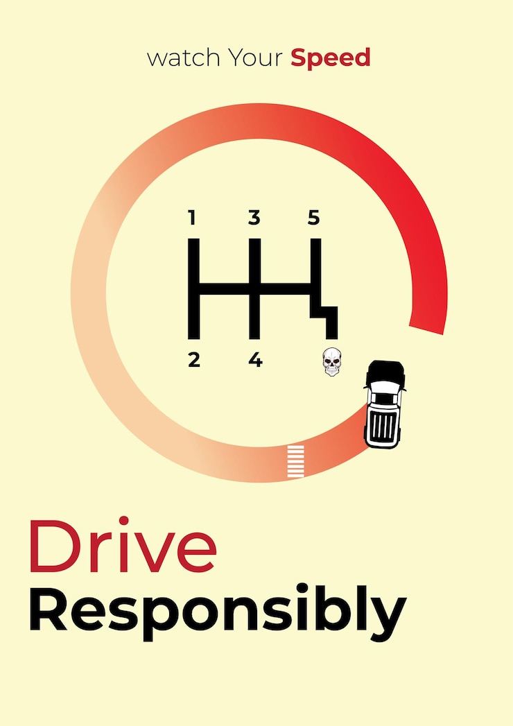Vector cartel de seguridad vial