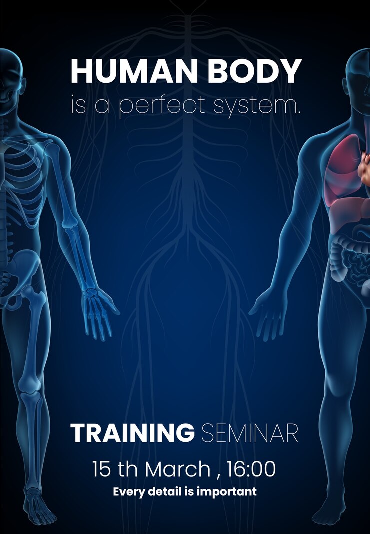 Vector cartel de seminario de entrenamiento del cuerpo humano