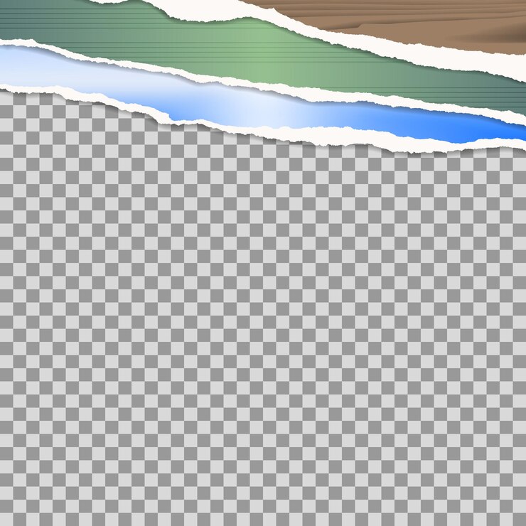 Vector cartel simulado con borde de viejos carteles de papel rasgado de colores, con espacio de copia para su diseño, aislado sobre fondo blanco. ilustración vectorial.