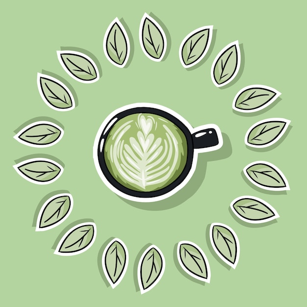 Cartel de spa ecológico con café verde. Ir verde viviendo